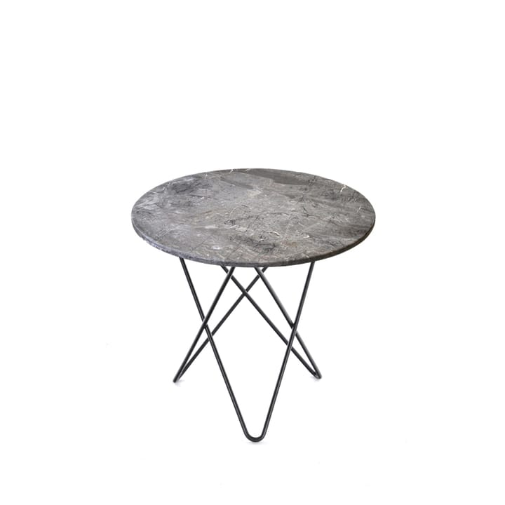 Mini O Table coffee table - marble grey. black laquered stand - OX Denmarq