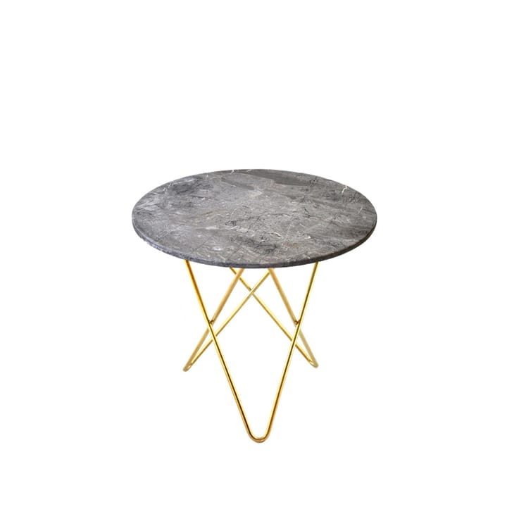Mini O Table coffee table - Marble grey. brass stand - OX Denmarq