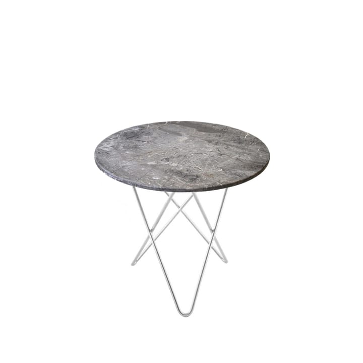 Mini O Table coffee table - Marble grey. stainless steel stand - OX Denmarq
