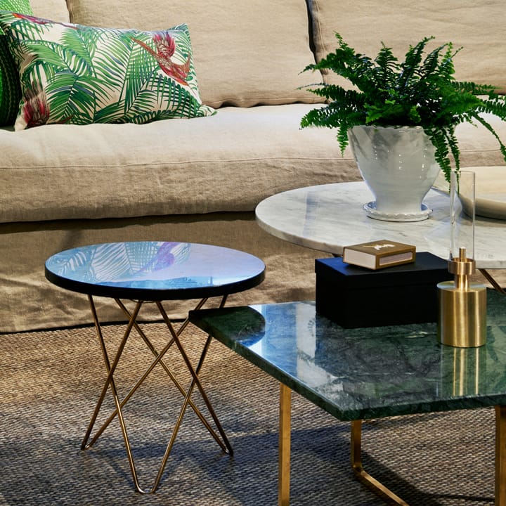 Mini O Table coffee table - Marble marquina. black laquered stand - OX Denmarq
