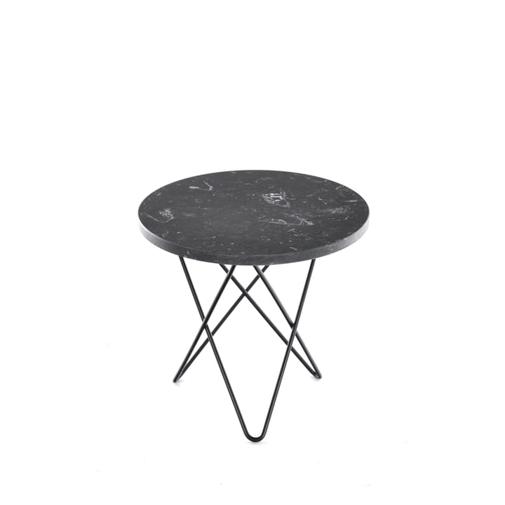 Mini O Table coffee table - Marble marquina. black laquered stand - OX Denmarq