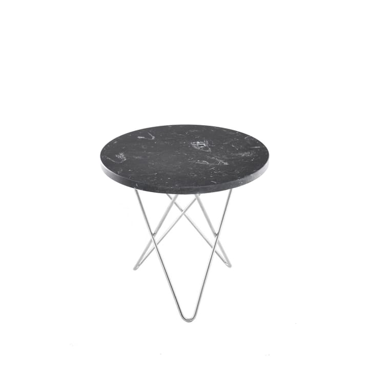 Mini O Table coffee table - Marble marquina. stainless steel stand - OX Denmarq