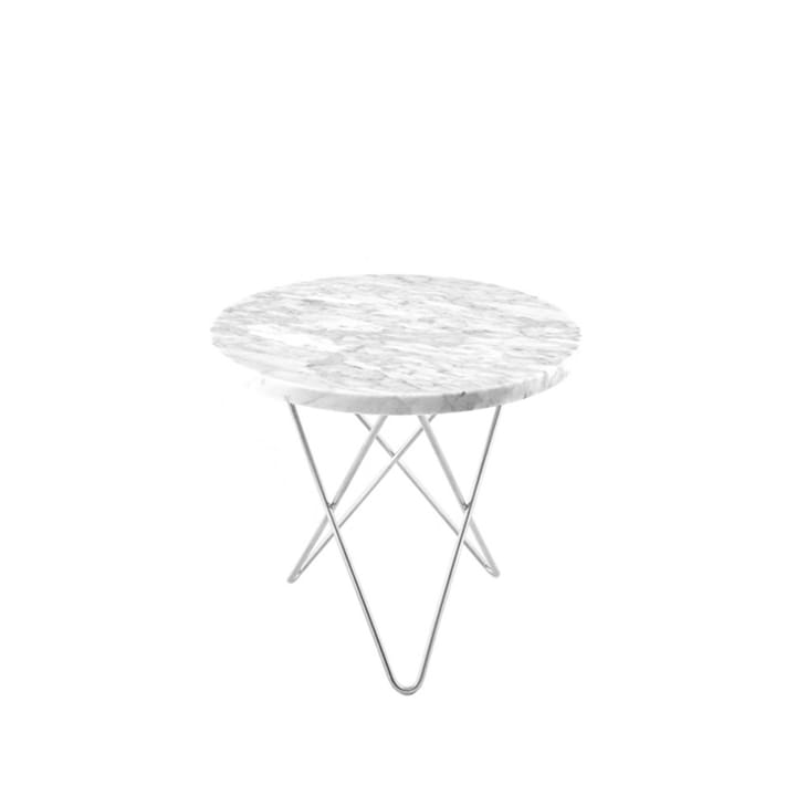 Mini O Table coffee table - Marble white. stainless steel stand - OX Denmarq