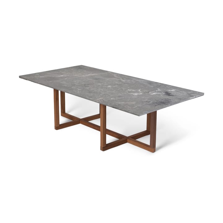 Ninety coffee table 60x120 cm, smoked oak base - Grey marble - OX Denmarq