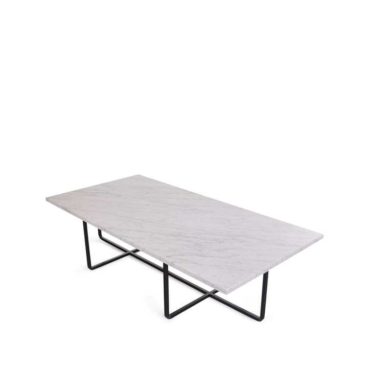 Ninety coffee table rectangular - marble carrara. black stand - OX Denmarq