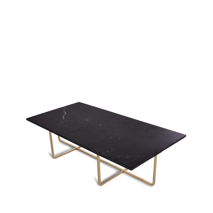 Ninety coffee table rectangular - marble marquina. brass stand - OX Denmarq