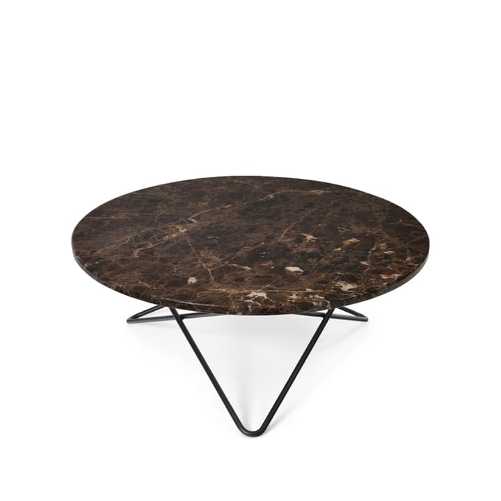 O Table coffee table - marble brown. black laquered stand - OX Denmarq