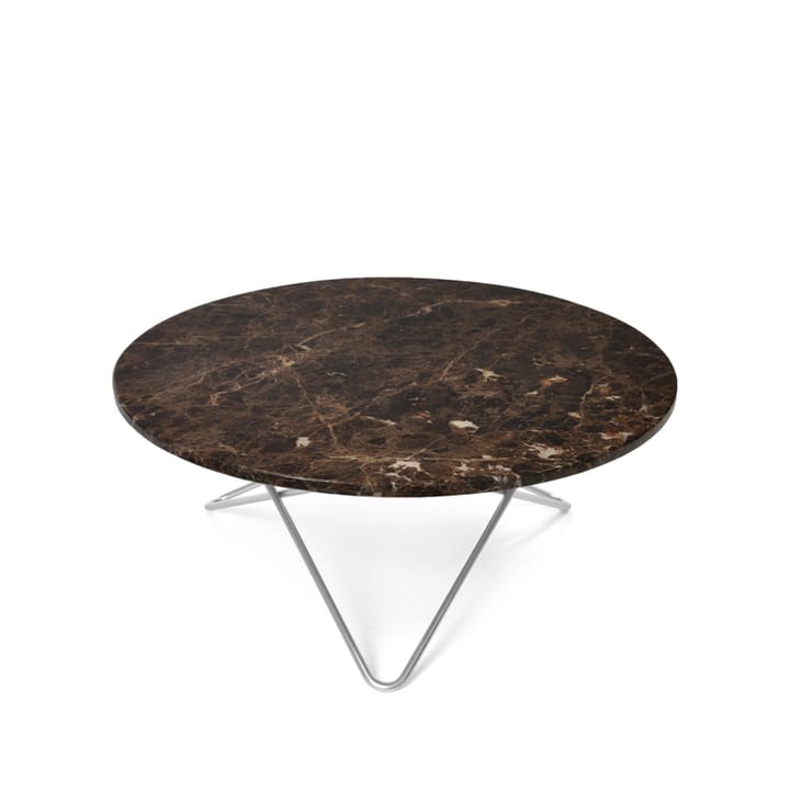 O Table coffee table - marble brown. stainless steel stand - OX Denmarq