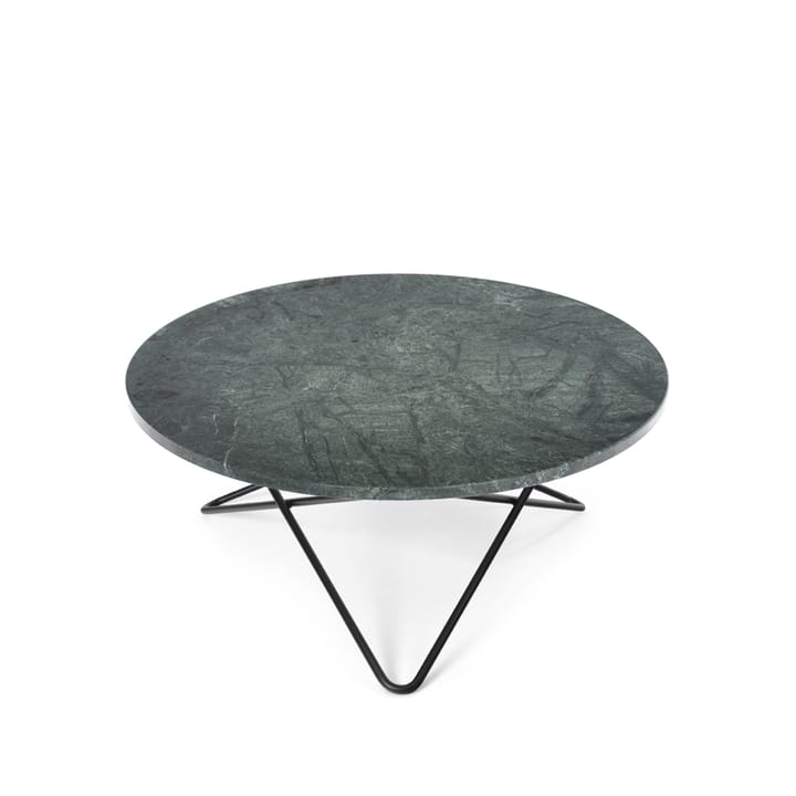 O Table coffee table - marble green. black laquered stand - OX Denmarq