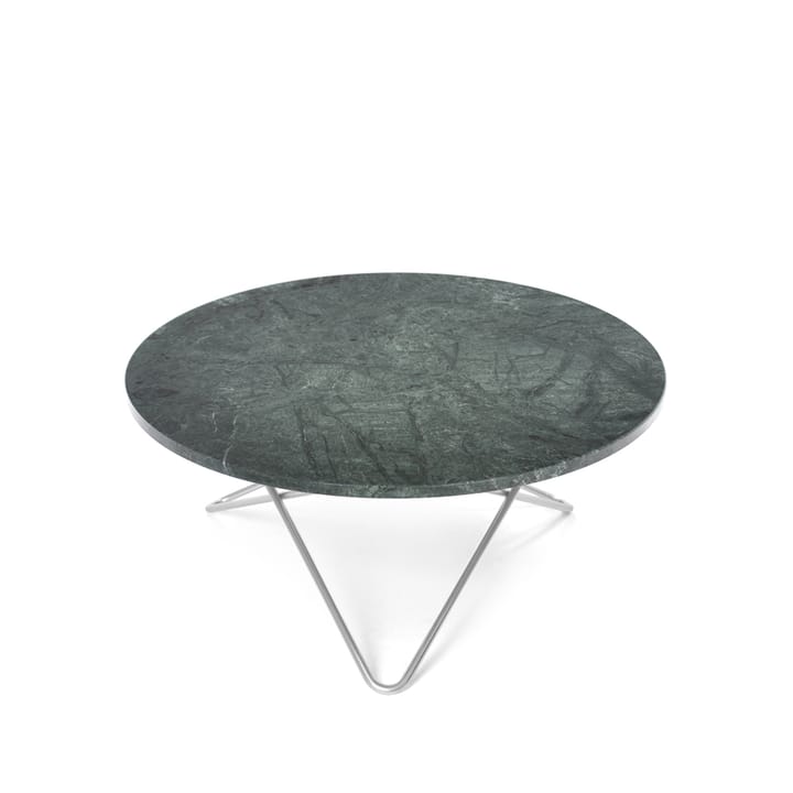 O Table coffee table - marble green. stainless steel stand - OX Denmarq