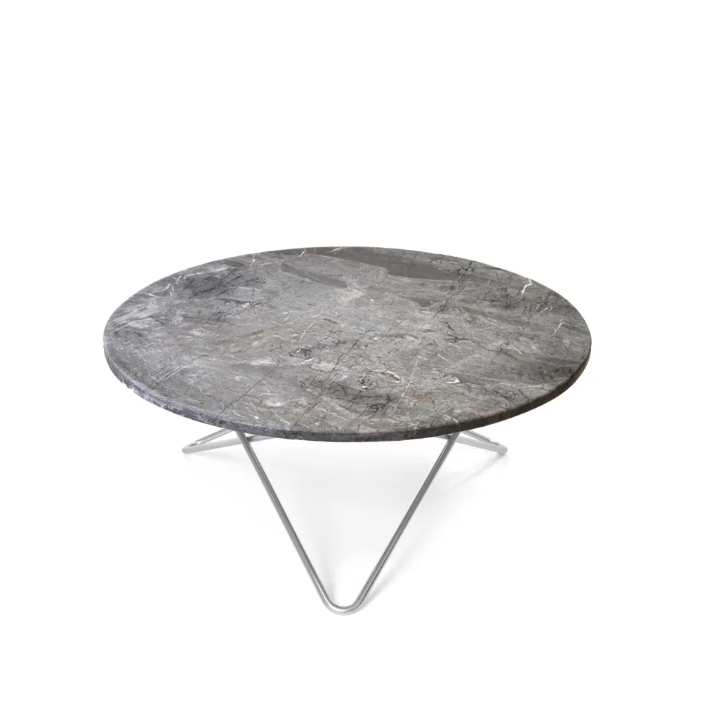 O Table coffee table, Marble grey. stainless steel stand OX Denmarq
