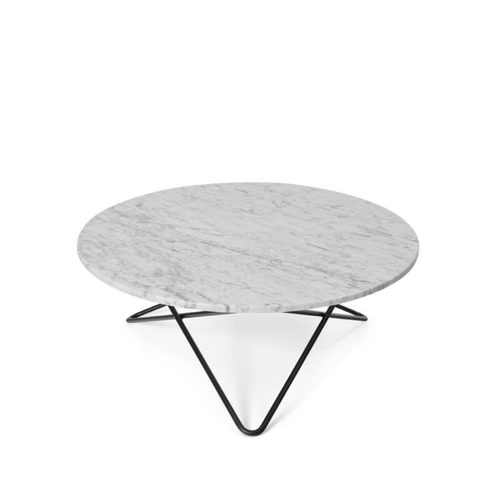 O Table coffee table - Marble white. black laquered stand - OX Denmarq