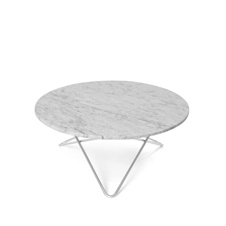 O Table coffee table - Marble white. stainless steel stand - OX Denmarq