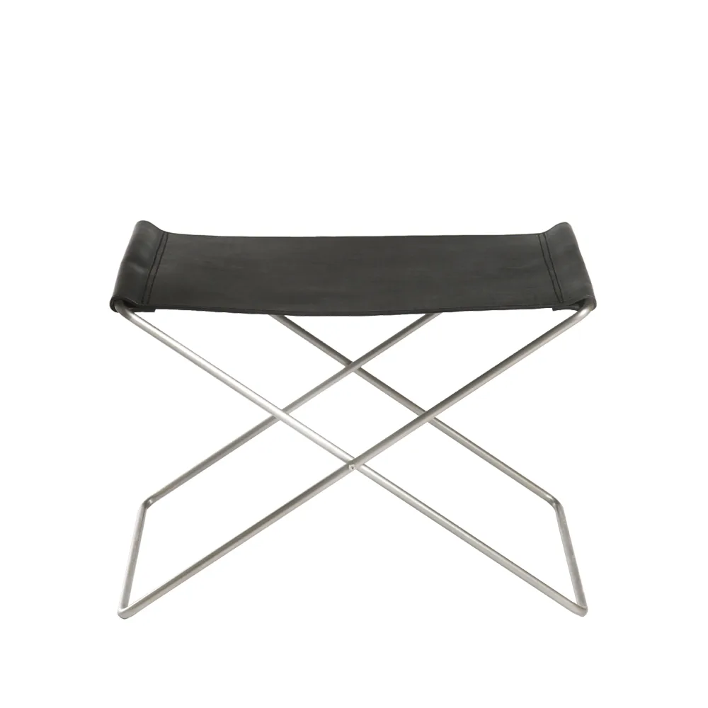 OX Stool stool, Leather black. stainless steel OX Denmarq