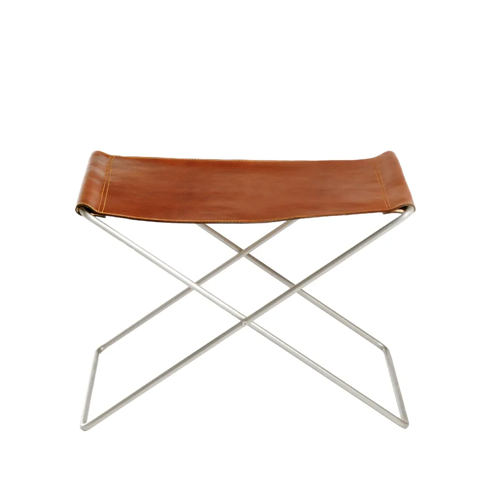 OX Stool stool, Leather cognac. stainless steel OX Denmarq