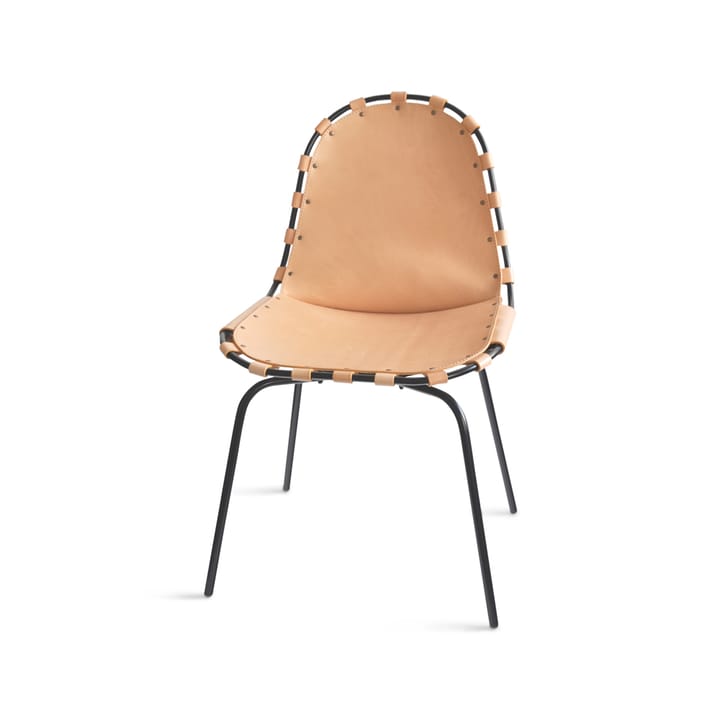 Stretch chair - leather nature. black stand - OX Denmarq