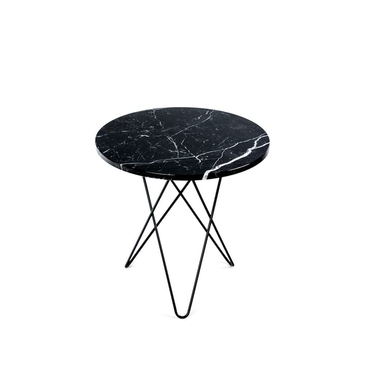 Tall Mini O Table coffee table - Marble black. black laquered stand - OX Denmarq