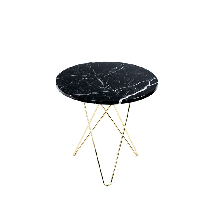 Tall Mini O Table coffee table - Marble black. brass stand - OX Denmarq