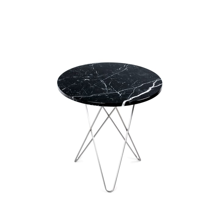 Tall Mini O Table coffee table - Marble black. stainless steel stand - OX Denmarq