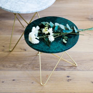 Tall Mini O Table coffee table - marble brown. brass stand - OX Denmarq