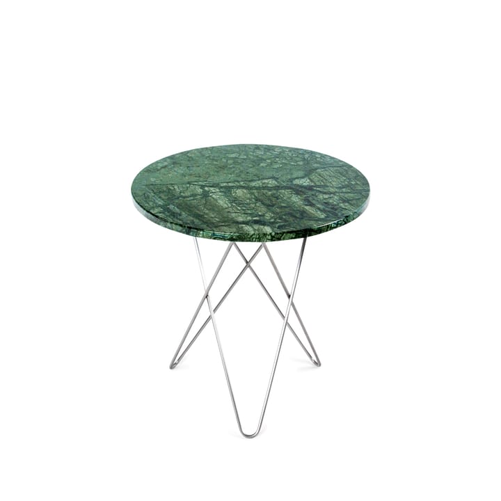 Tall Mini O Table coffee table - Marble green. stainless steel - OX Denmarq
