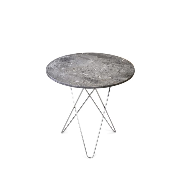 Tall Mini O Table coffee table - Marble grey. stainless steel stand - OX Denmarq