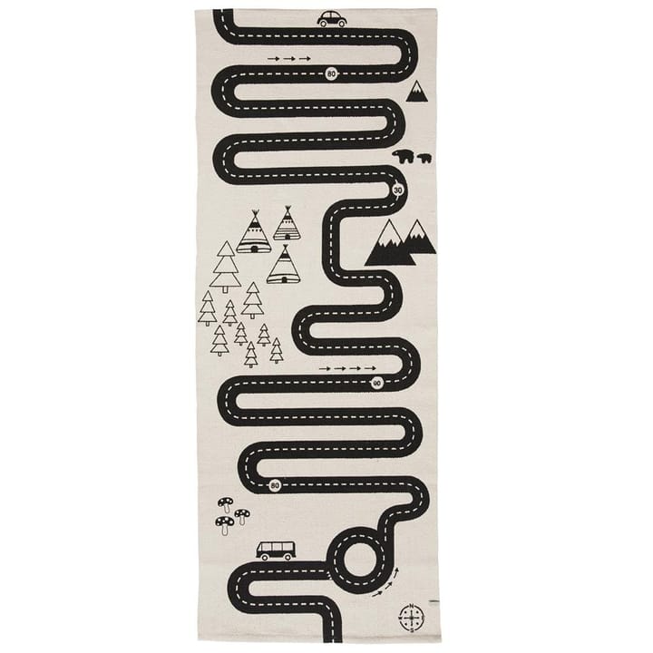 Adventure rug 70x180 cm - beige-black - OYOY