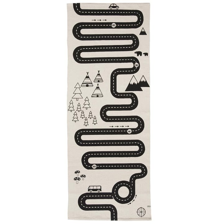Adventure rug 70x180 cm, beige-black OYOY