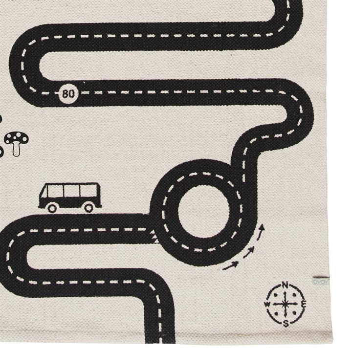 Adventure rug 70x180 cm, beige-black OYOY