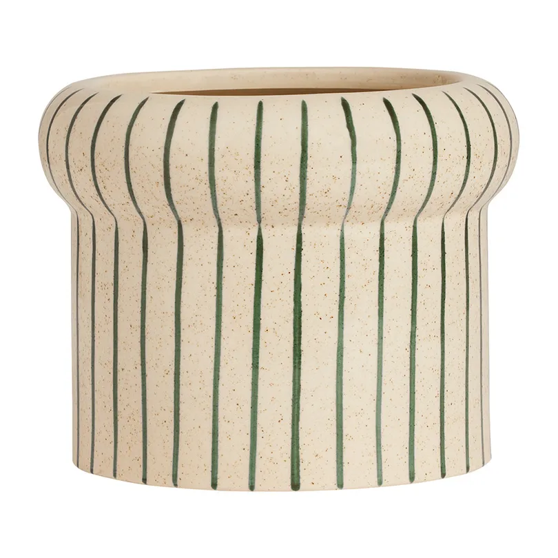 Aki flower pot small Ø16.5 cm, Black-White OYOY