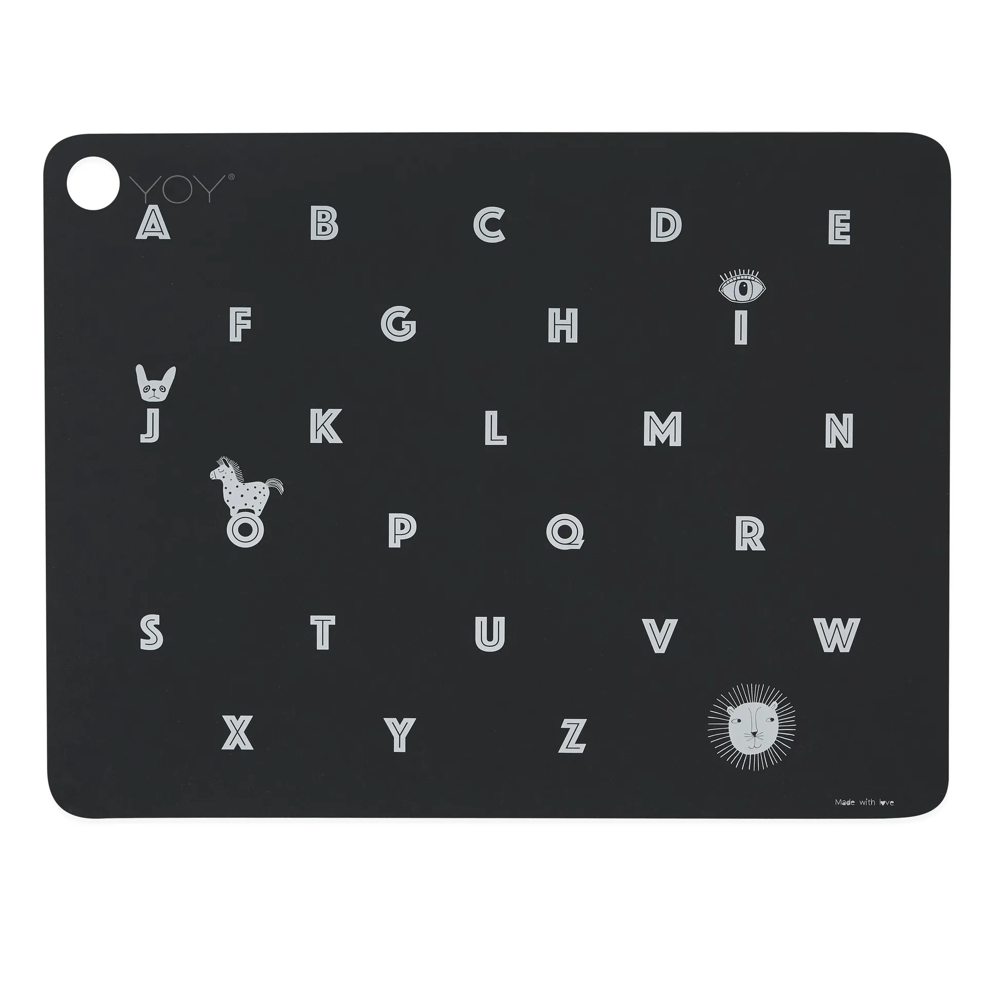 Alphabet placemat, Anthracite OYOY