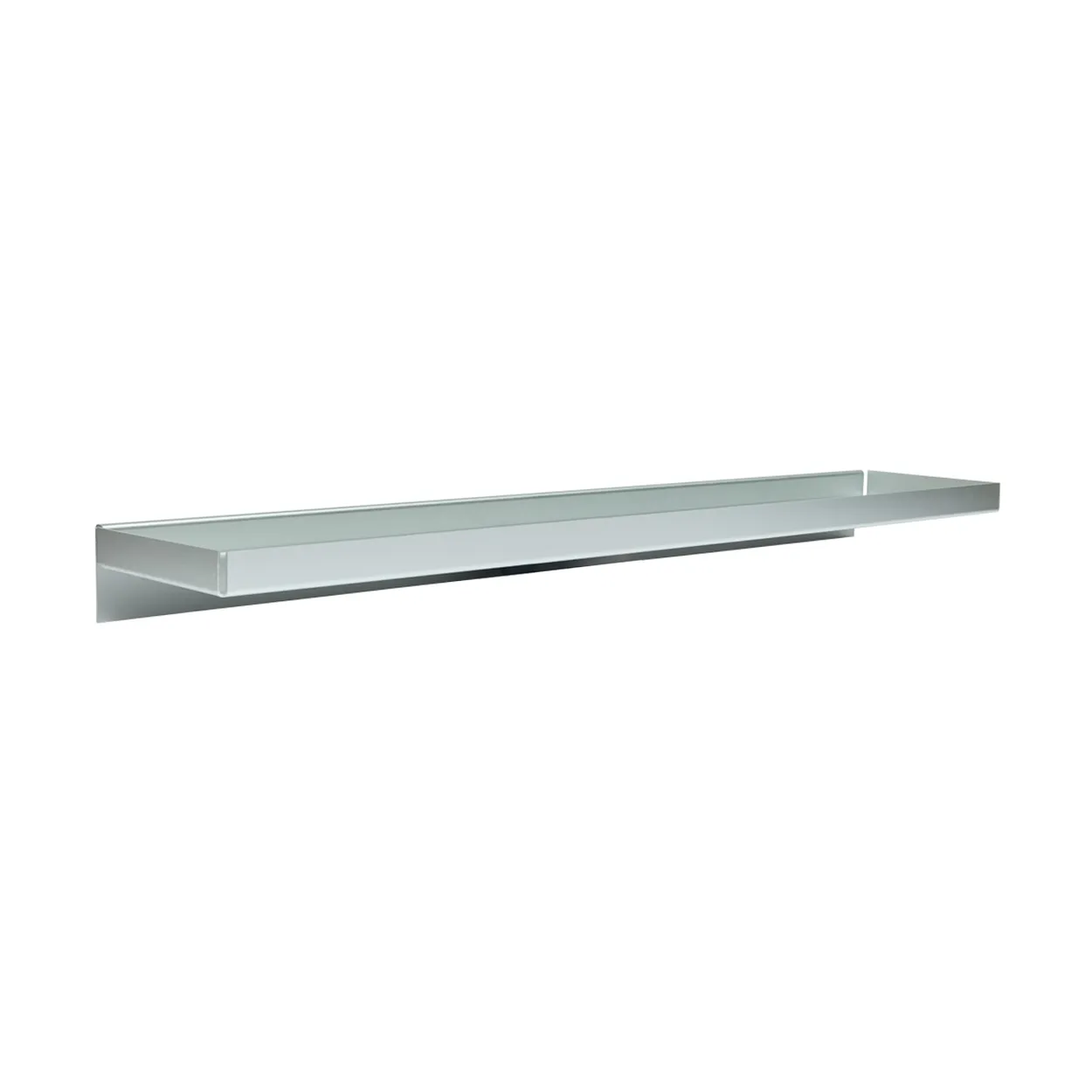 OYOY Bakku wall shelf large 16x80 cm Aluminium | Scandinavian Design | Shelves & shelving systems | Silver-coloured