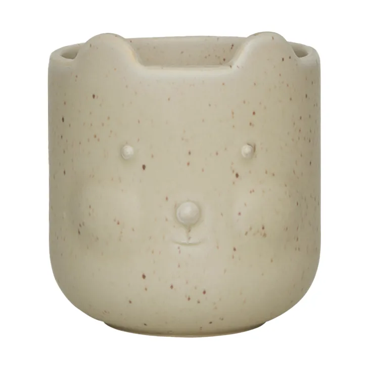 Bear flower pot, Reactive olive OYOY