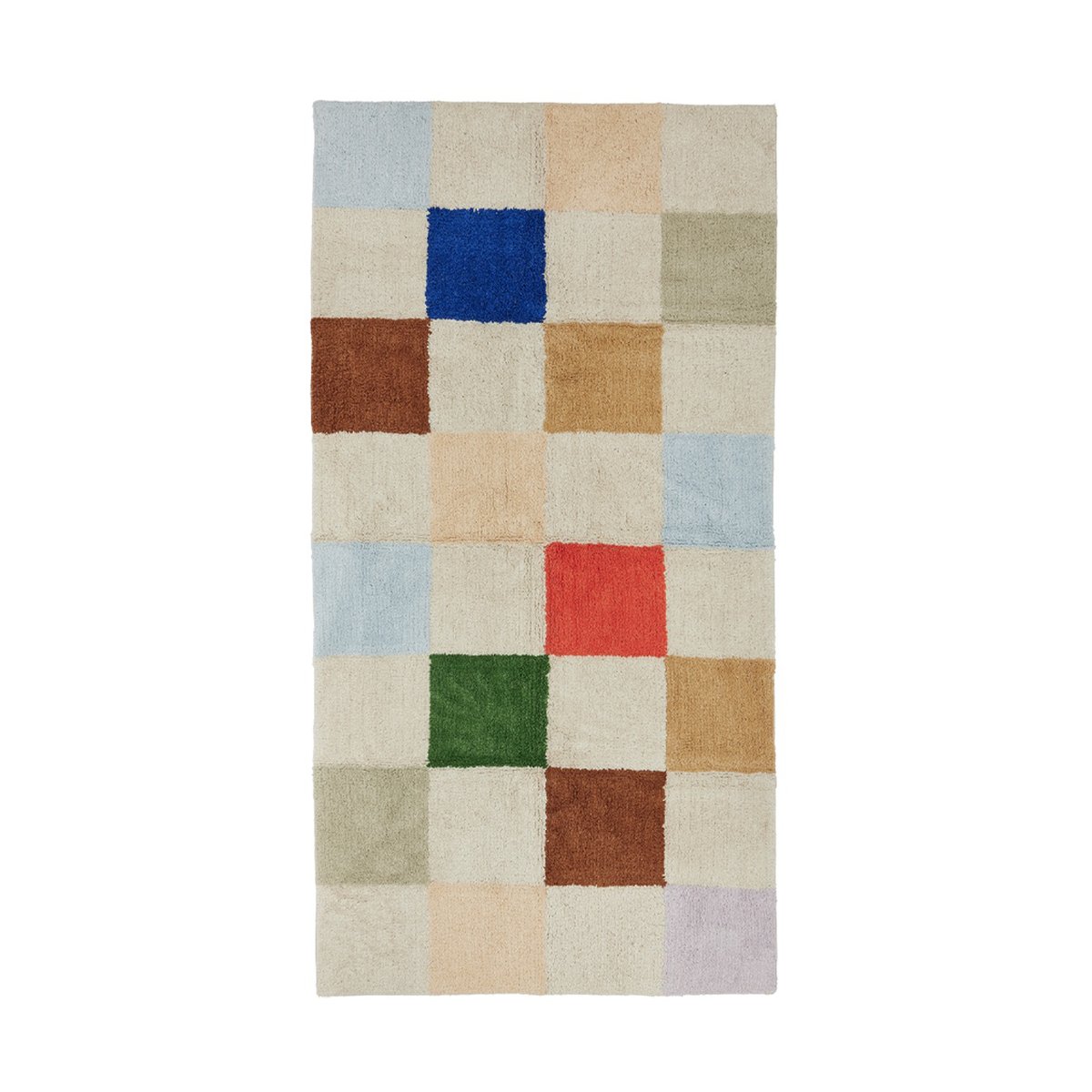 OYOY Chess mat. Multi, 84x168 cm | Scandinavian Design | Fringe & Deep pile rugs | Multi