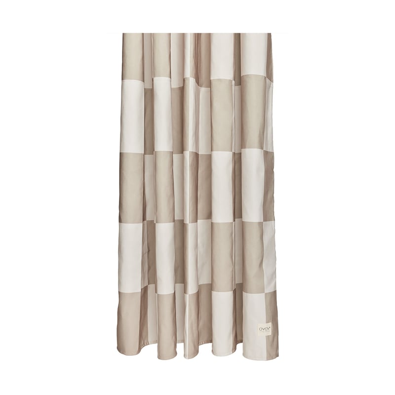 OYOY Chess shower curtain 180x180 cm Clay-offwhite
