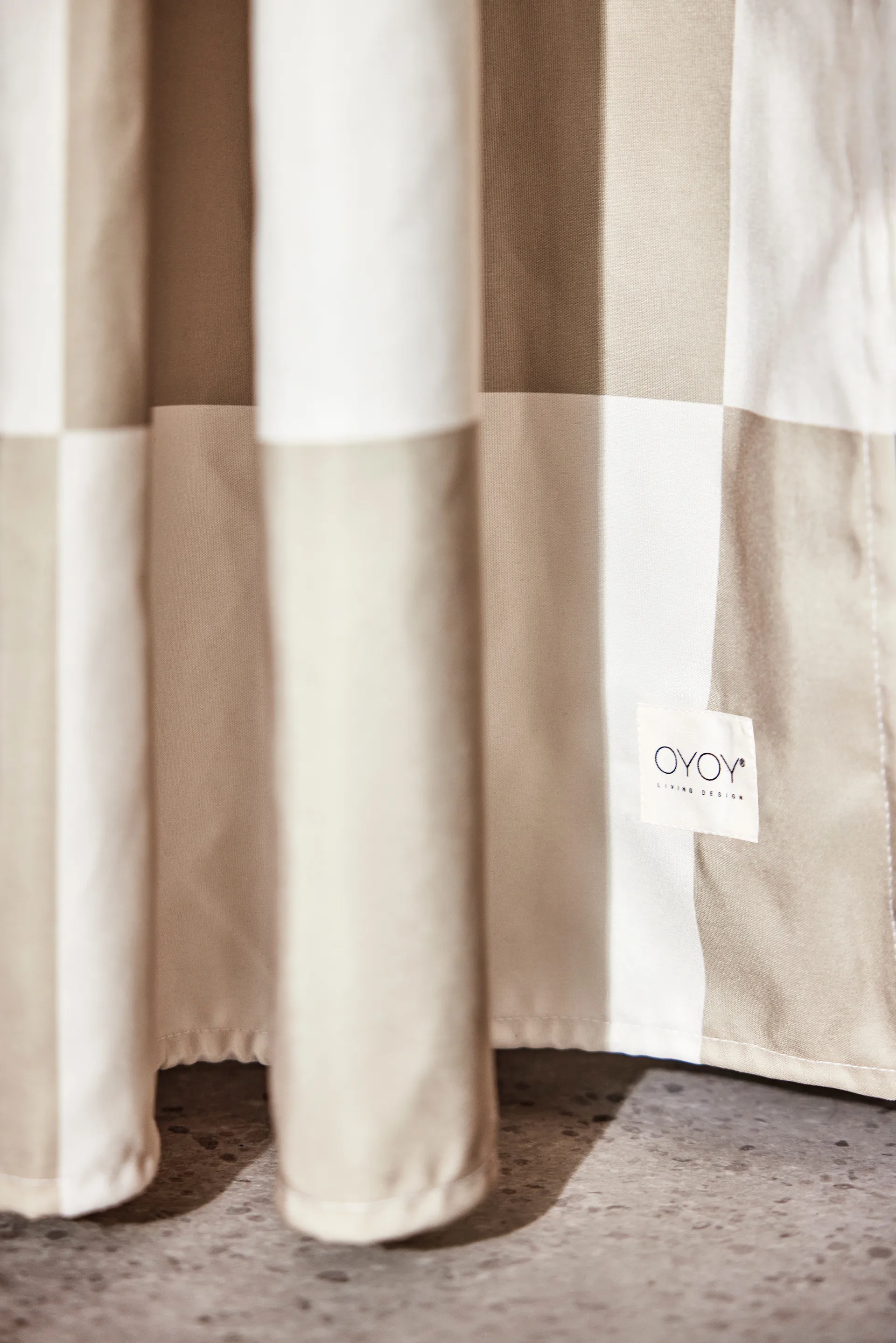 Chess shower curtain 180x180 cm, Clay-offwhite OYOY