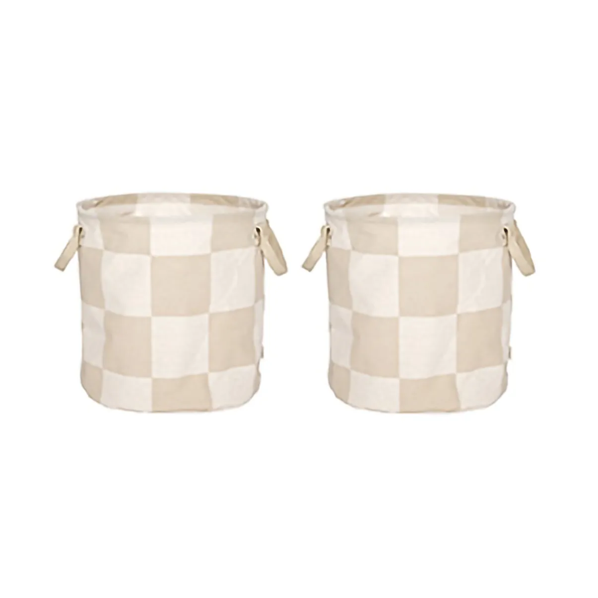 OYOY Chess storage baskets medium 2-pack Clay-offwhite