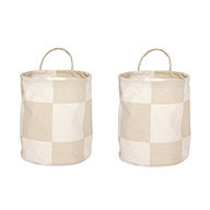 OYOY Chess storage baskets small 2-pack Clay-offwhite