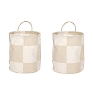 OYOY Chess storage baskets small 2-pack Clay-offwhite