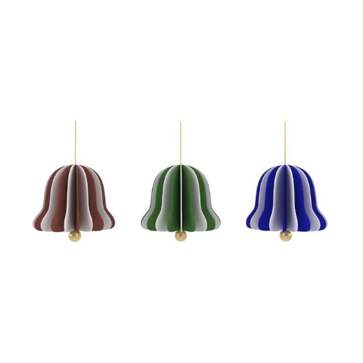 Christmas Bell hanging decoration set of 3 parts - Nutmeg-green-blue - OYOY