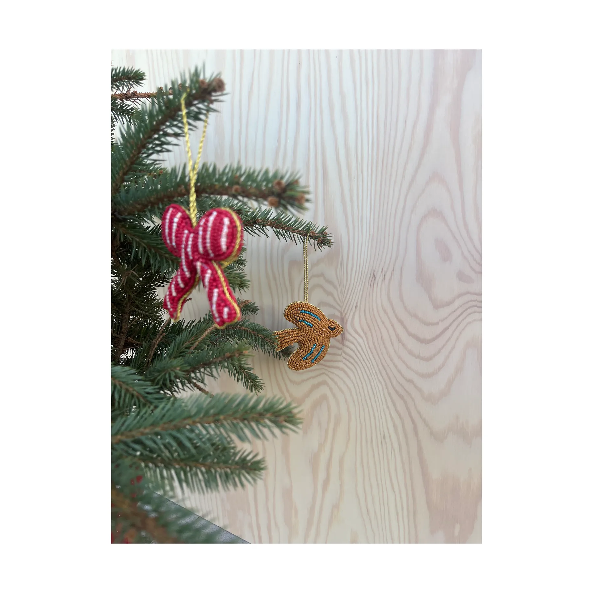Christmas bird decoration hangers 3 pieces, Lavender-amber-offwhite OYOY