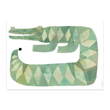 Croccodile Gustav poster 50x70 cm - multi - OYOY