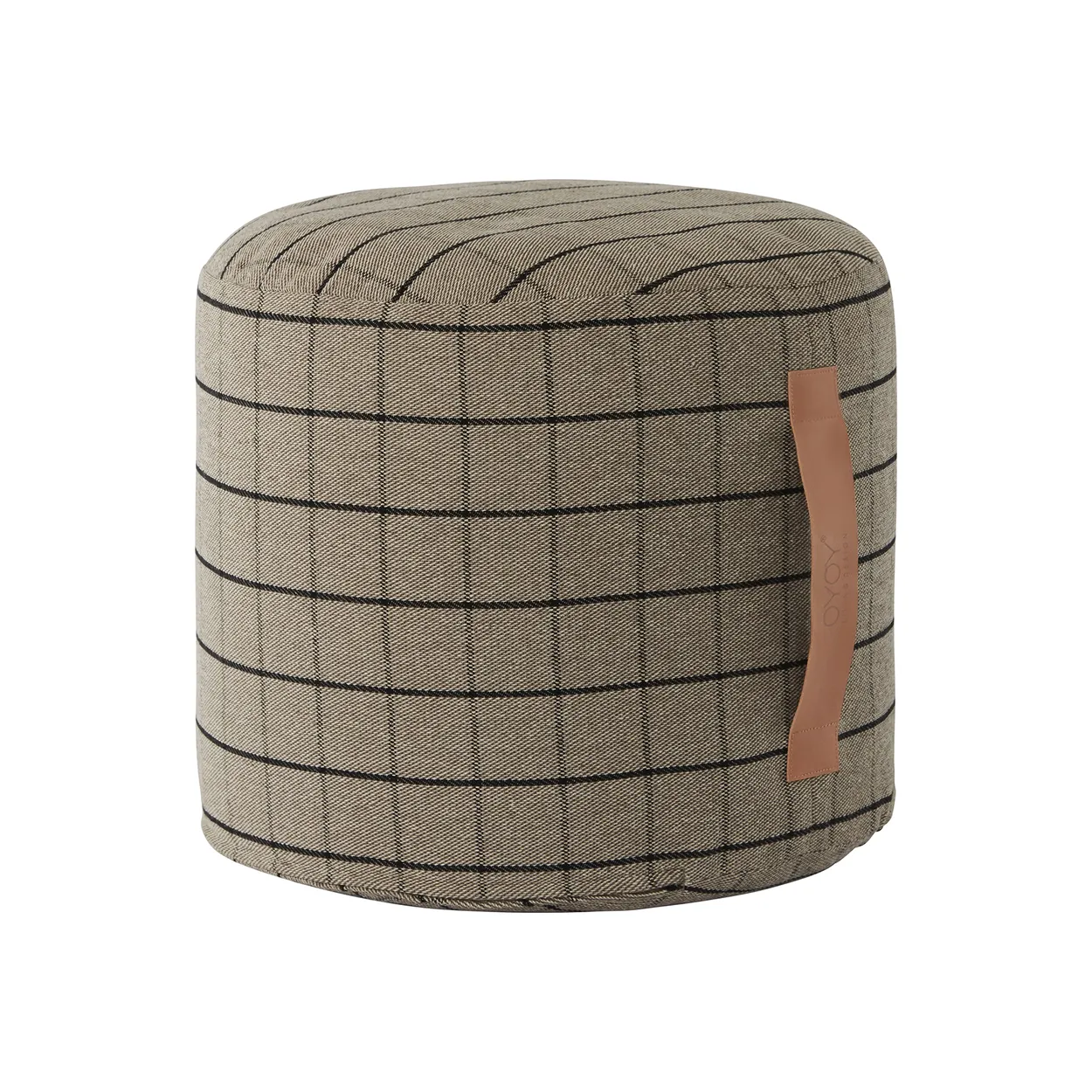 OYOY Grid pouf o40 cm clay | Scandinavian Design | Sitting poufs | Grey