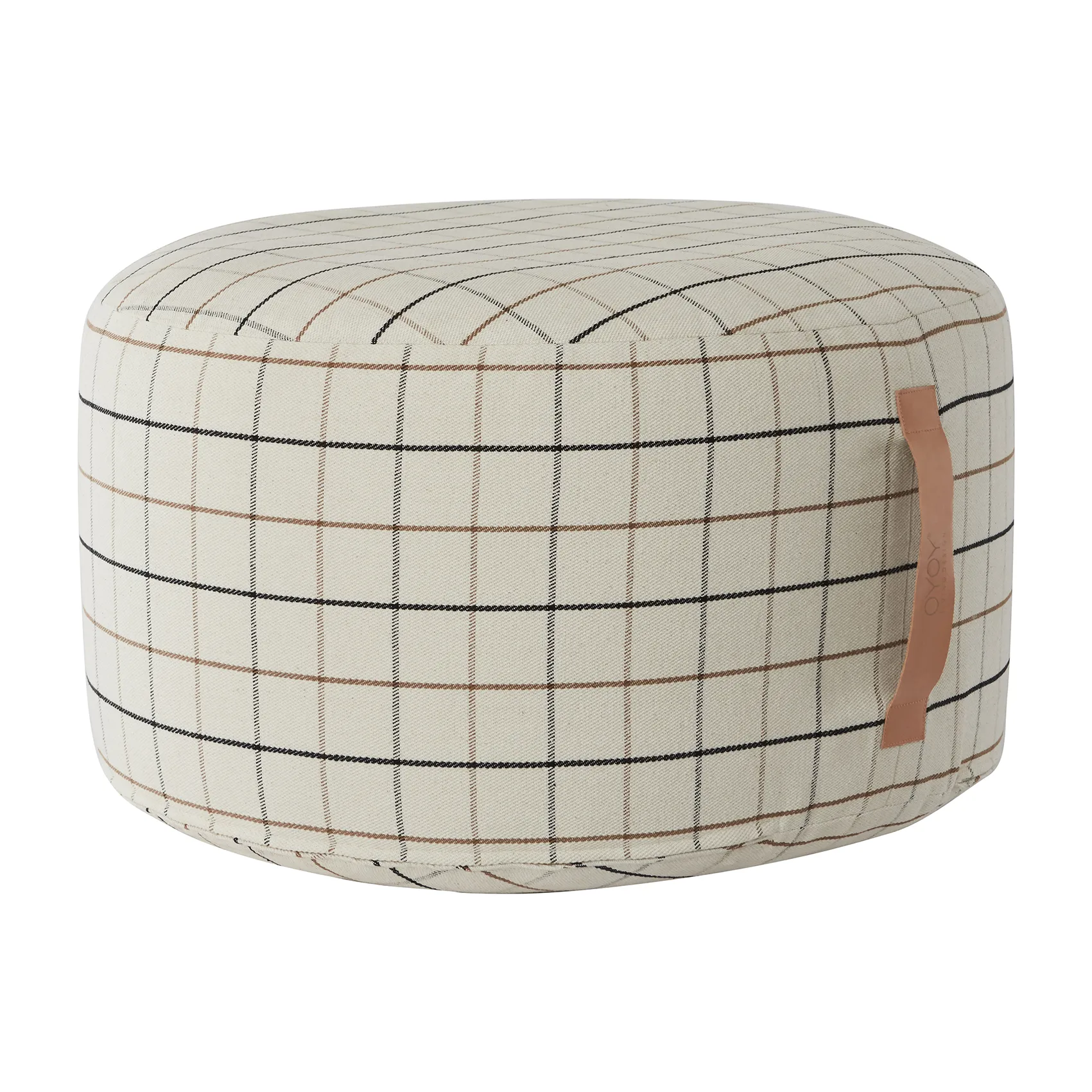 Grid pouf Ø65 cm, off white OYOY