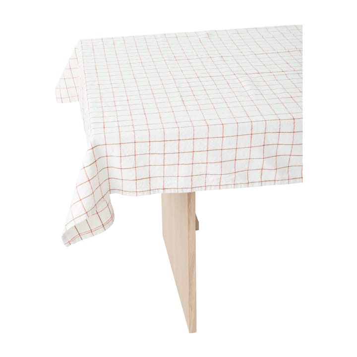 Grid table cloth 140x260 cm - Off white-red - OYOY