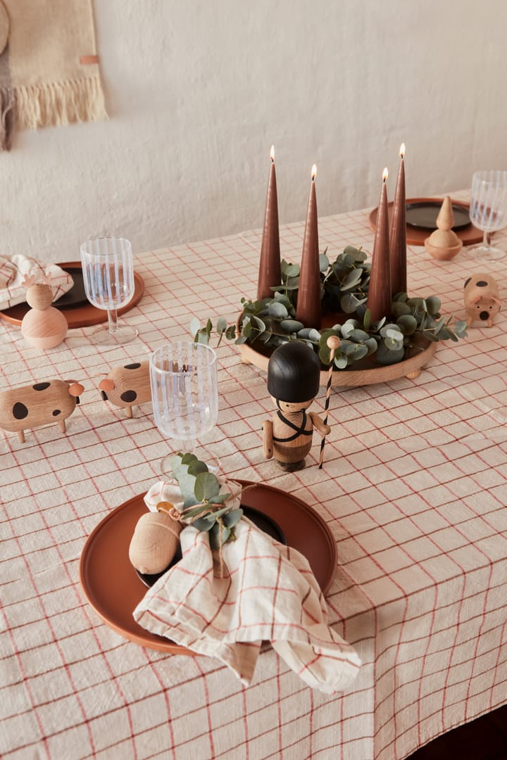 Grid table cloth 140x260 cm - Off white-red - OYOY