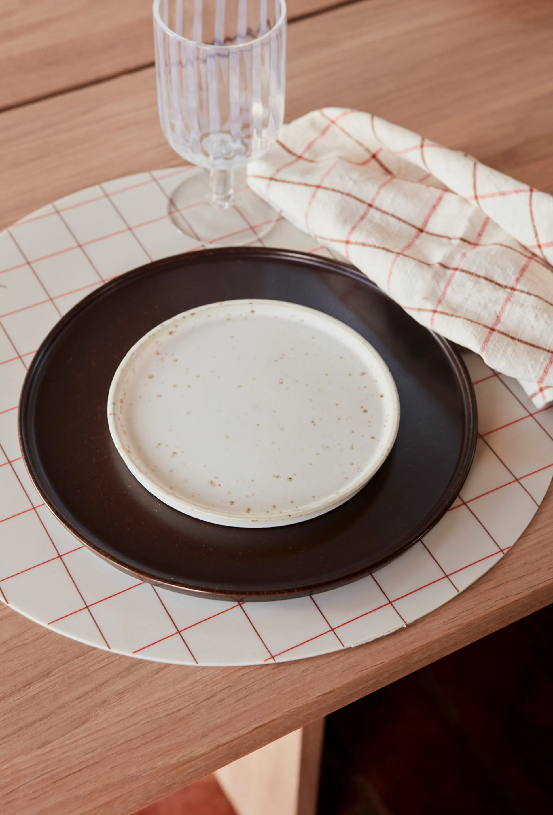 Hokei placemat Ø39 cm 2-pack, Off white OYOY