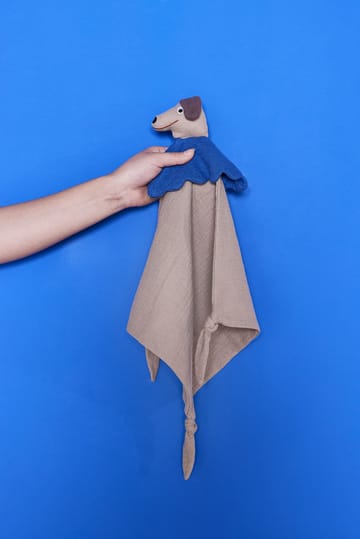 Hunsi Dog baby blanket 40x40 cm - Light brown - OYOY