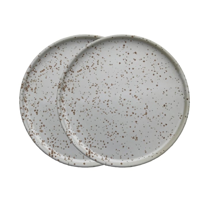 Inka plate Ø16 cm 2-pack - white-light brown - OYOY