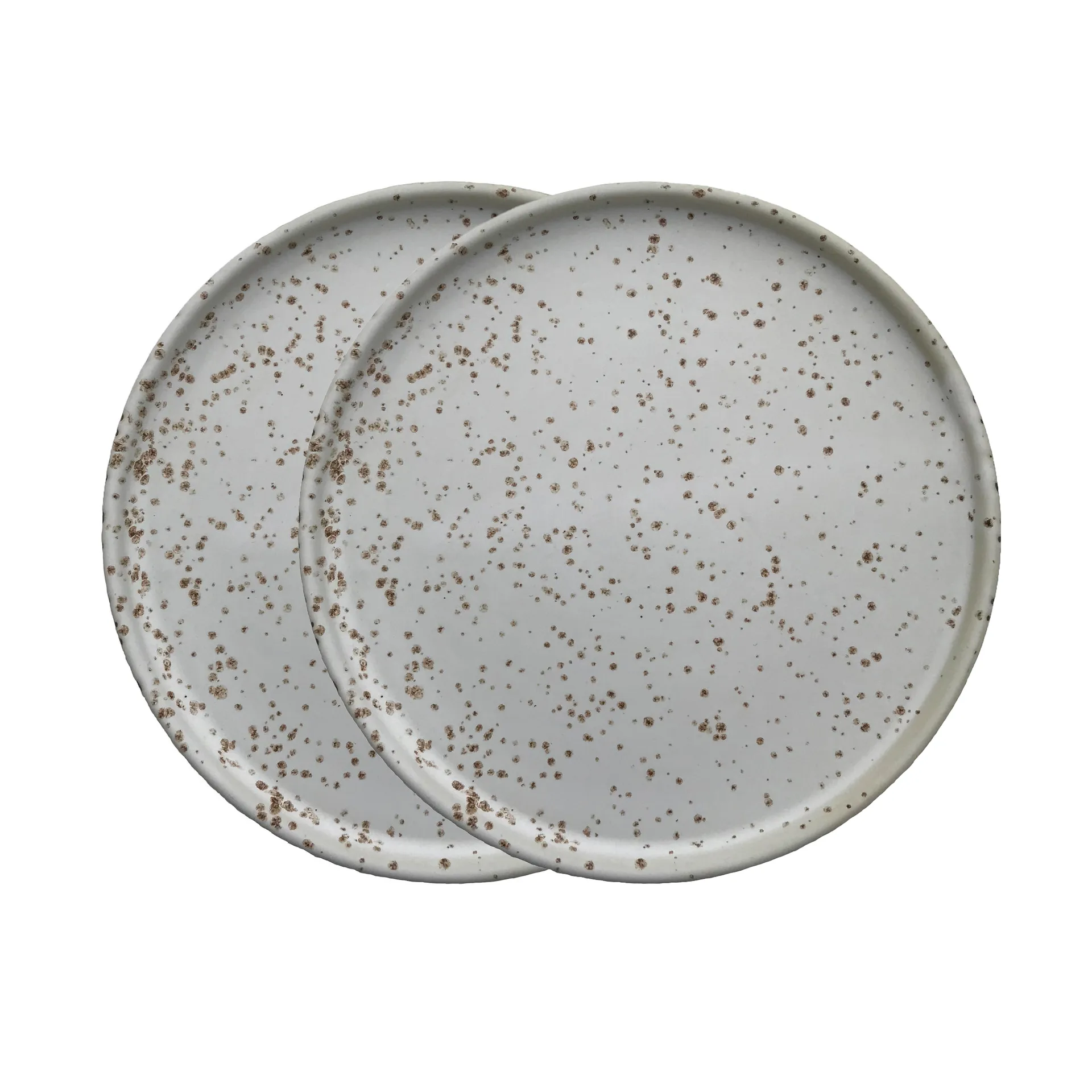 Inka plate Ø16 cm 2-pack, white-light brown OYOY